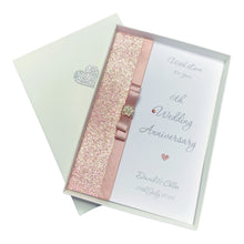 Load image into Gallery viewer, 6th Anniversary Card - Iron 6 Year Sixth Wedding Anniversary -14 Colour Coice - Luxury Bow
