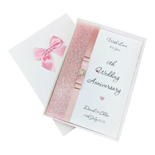 Load image into Gallery viewer, 6th Anniversary Card - Iron 6 Year Sixth Wedding Anniversary - 18 Colour Coice - Luxury Bow
