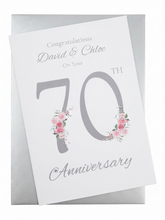 Load image into Gallery viewer, 70th Wedding Anniversary Card - Platinum - FN 70
