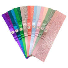 Load image into Gallery viewer, A fan-like arrangement of colorful ribbons with glitter accents, creating a visually appealing and vibrant display.
