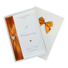 Load image into Gallery viewer, 8th Anniversary Card - Bronze 8 Year Eight Wedding Anniversary Luxury Greeting Card Personalised
