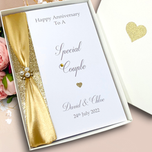 Load image into Gallery viewer, Special Couple Anniversary Card  - Any Year Anniversary Luxury Greeting Card Personalised
