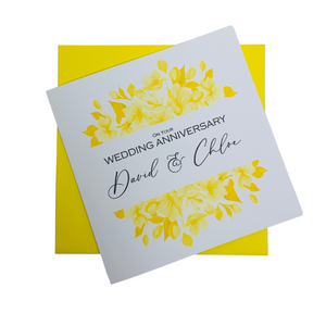 Wedding Anniversary Card - Husband Wife Luxury Greeting Personalised - Tulip