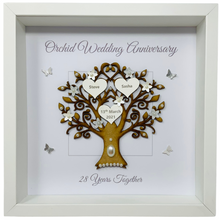 Load image into Gallery viewer, 28th Orchid 28 Years Wedding Anniversary Frame - Message
