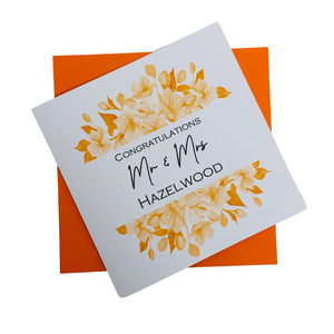 Wedding Day Card - Bride & Groom Luxury Greeting Personalised - Mr & Mrs