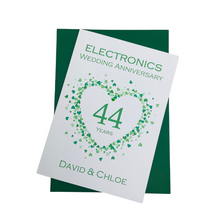 Load image into Gallery viewer, 44th Wedding Anniversary Card - Electronics 44 Year Forty Fourth Anniversary Luxury Greeting Personalised - Love Heart
