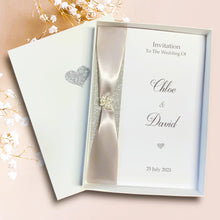 Load image into Gallery viewer, Wedding Day Invite Invitation Card - Handmade Personalised - 20 Colour Choice - Envelope or Gift Box - Bride &amp; Groom - Choose Pack Quantity
