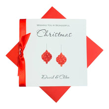 Load image into Gallery viewer, Bauble Christmas Card - Luxury Greeting Card Personalised
