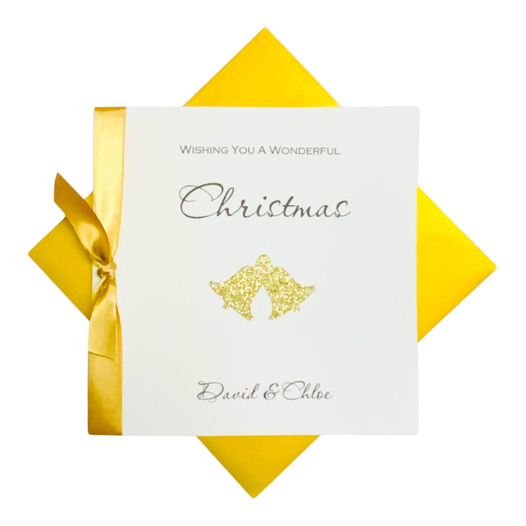 Bells Christmas Card - Luxury Greeting Card Personalised