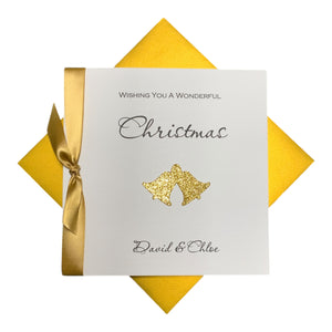 Bells Christmas Card - Luxury Greeting Card Personalised