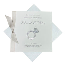 Load image into Gallery viewer, Brother &amp; Fiancée Engagement Card - Luxury Greeting Card Personalised - Engagement Ring Brother &amp; Fiancée
