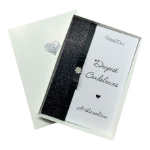 Load image into Gallery viewer, Sympathy Card - Personalised Luxury Greeting Card Luxury Bow
