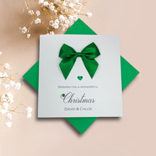 Load image into Gallery viewer, Regal Bow Christmas Card - Luxury Greeting Card Personalised
