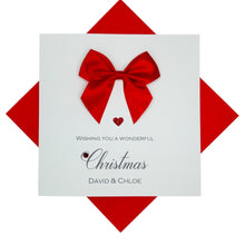 Load image into Gallery viewer, Regal Bow Christmas Card - Luxury Greeting Card Personalised
