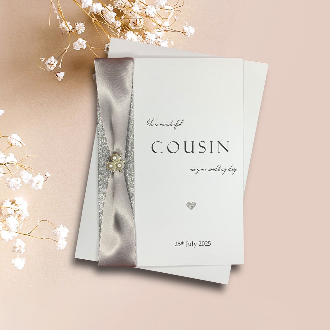 To A Wonderful Cousin On Your Wedding Day Card - Colour Choice