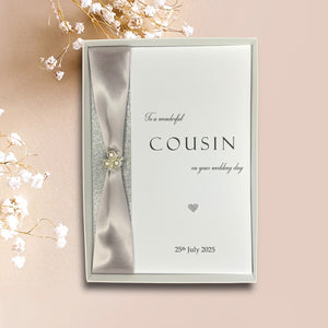 To A Wonderful Cousin On Your Wedding Day Card - Colour Choice