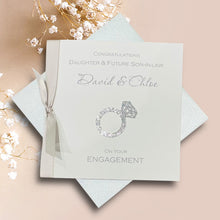 Load image into Gallery viewer, Daughter &amp; Future Son-in-law Engagement Card - Luxury Greeting Card Personalised - Engagement Ring Daughter &amp; Future Son-in-law
