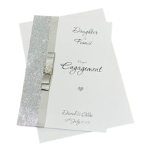 Load image into Gallery viewer, Daughter &amp; Fiancé Engagement Card  - Luxury Greeting Card Personalised - Colour Choice - LB79
