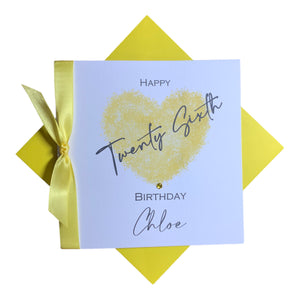 Heart Birthday Card - Personalised Greeting Card