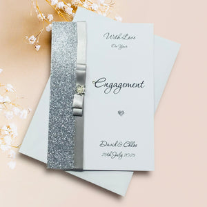 Engagement Card  - Luxury Greeting Card Personalised - Bow - 18 Colours