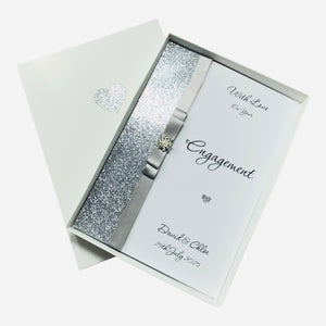Engagement Card  - Luxury Greeting Card Personalised - Bow - 18 Colours