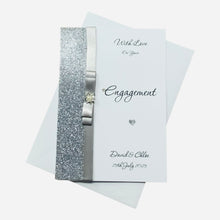 Load image into Gallery viewer, Engagement Card  - Luxury Greeting Card Personalised - Bow - 18 Colours
