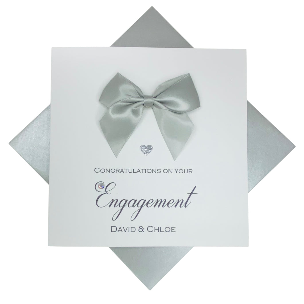 Engagement Card - Luxury Greeting Card Personalised - Regal Bow