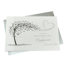 Load image into Gallery viewer, Son &amp; Fiancée Engagement Card - Greeting Personalised - Sweeping Heart Son &amp; Fiancée
