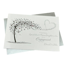Load image into Gallery viewer, Son &amp; Future Daughter-in-law Engagement Card - Greeting Personalised - Sweeping Heart Son &amp; Future Daughter-in-law
