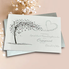 Load image into Gallery viewer, Son &amp; Future Daughter-in-law Engagement Card - Greeting Personalised - Sweeping Heart Son &amp; Future Daughter-in-law
