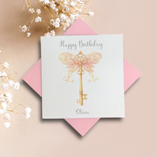 Load image into Gallery viewer, Birthday Card - Personalised Greeting Card - Butterfly Key
