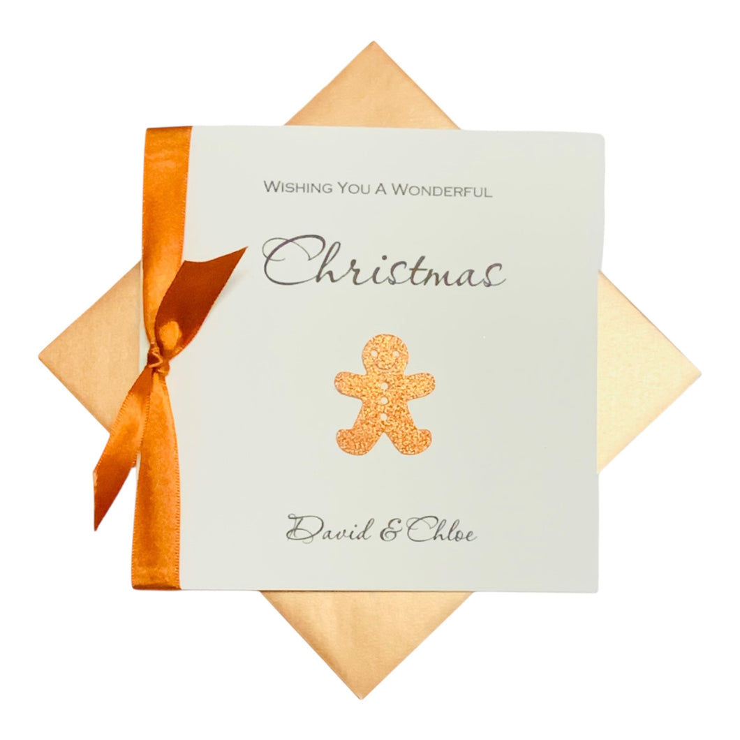 Gingerbread Man Christmas Card - Luxury Greeting Card Personalised