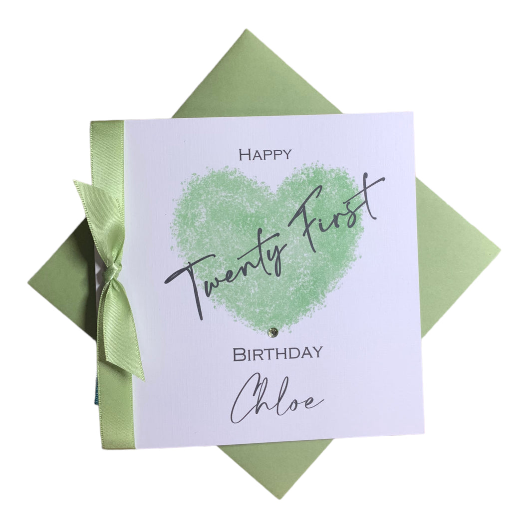 Heart Birthday Card - Personalised Greeting Card