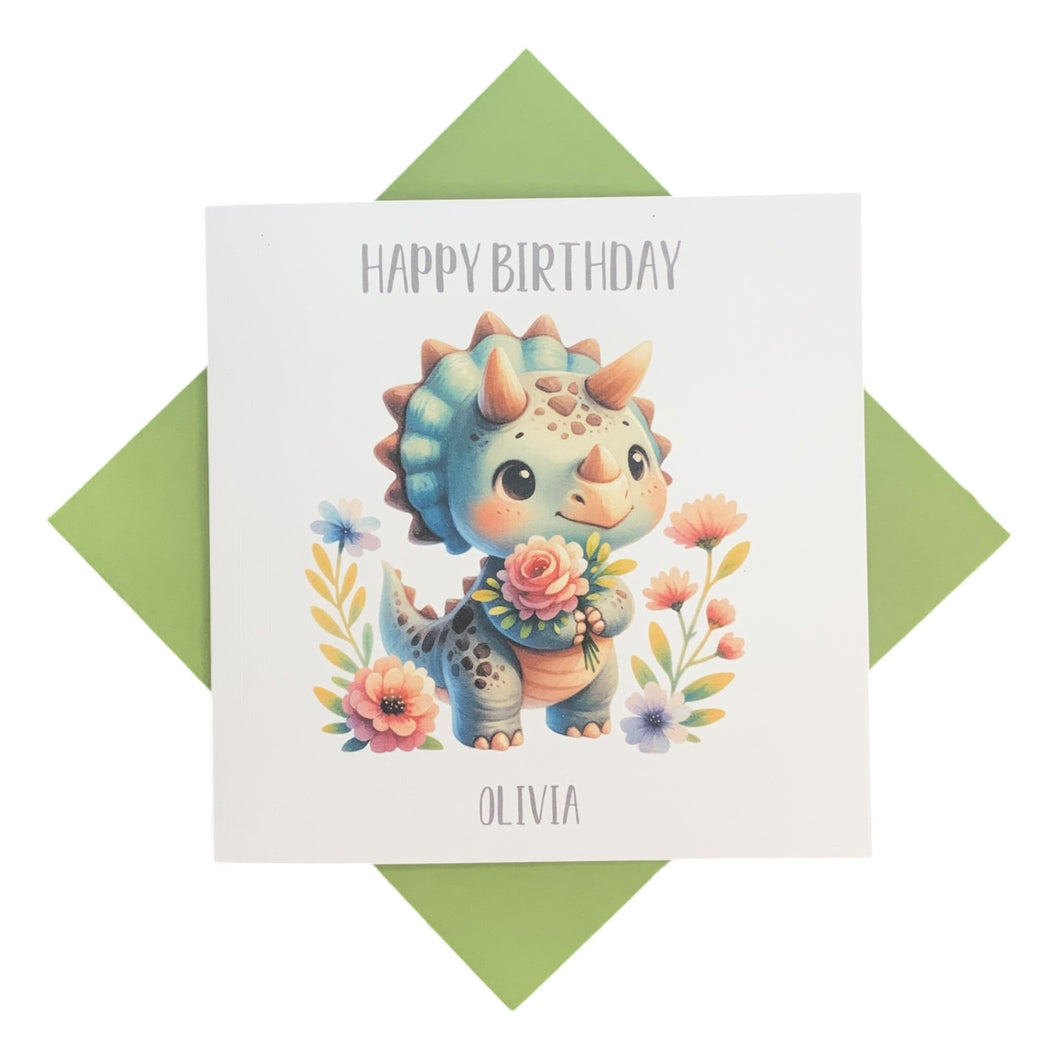 Birthday Card - Personalised Greeting Card - Dinosaur 3