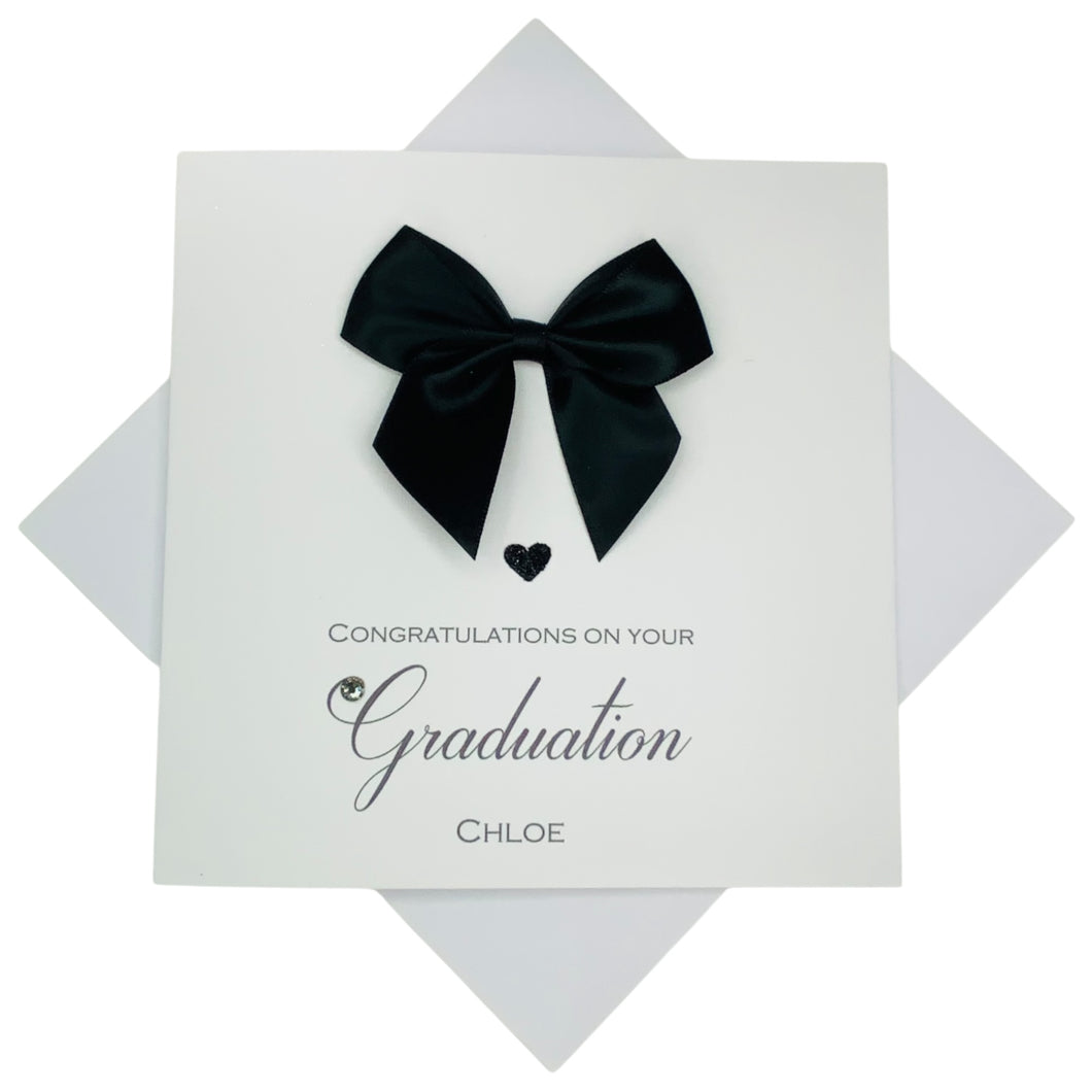 Graduation Card - Luxury Greeting Card Personalised - Regal Bow