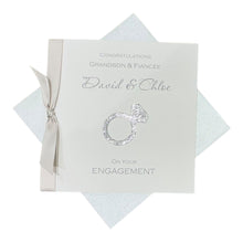 Load image into Gallery viewer, Grandson &amp; Fiancée Engagement Card - Luxury Greeting Card Personalised - Engagement Ring Grandson &amp; Fiancée

