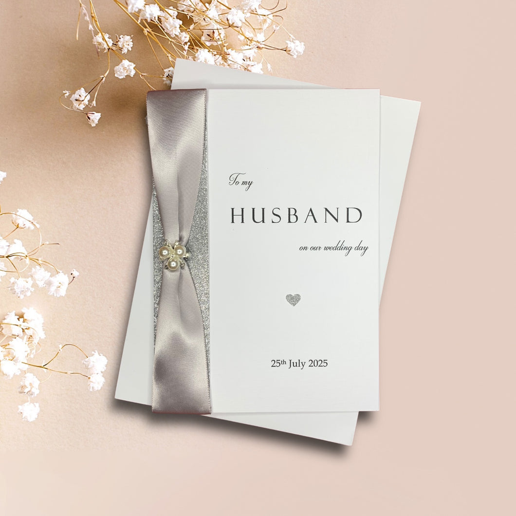 To My Husband On Our Wedding Day Card - Colour Choice