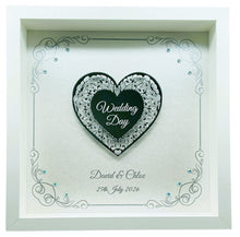 Load image into Gallery viewer, Wedding Day Frame - Intricate Mirror Heart
