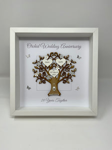 28th Orchid 28 Years Wedding Anniversary Frame - Message