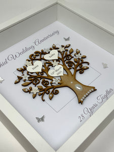 28th Orchid 28 Years Wedding Anniversary Frame - Message