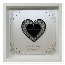 Load image into Gallery viewer, 8th Bronze 8 Years Wedding Anniversary Frame - Intricate Mirror Heart

