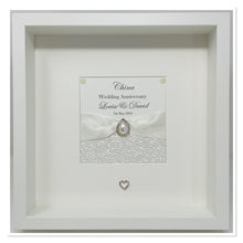 Load image into Gallery viewer, 20th China 20 Years Wedding Anniversary Ribbon Frame - Pebble

