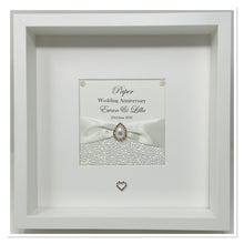 Load image into Gallery viewer, 1st Paper 1 Year Wedding Anniversary Ribbon Frame - Pebble
