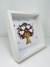 Load image into Gallery viewer, Family Tree Frame - Bright Pink &amp; Silver Glitter 'Our Family' - Contemporary
