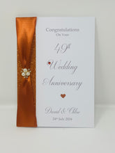 Load image into Gallery viewer, 49th Wedding Anniversary Card - Copper 49 Year Forty Ninth Anniversary Luxury Greeting Personalised
