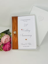 Load image into Gallery viewer, 31st Wedding Anniversary Card - Timepiece 31 Year Thirty First Anniversary Luxury Greeting Card, Personalised
