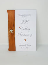 Load image into Gallery viewer, 22nd Wedding Anniversary Card - Copper 22 Year Twenty Second Anniversary Luxury Greeting Card, Personalised
