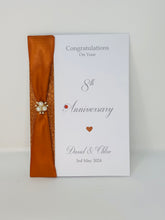 Load image into Gallery viewer, 8th Anniversary Card - Bronze 8 Year Eight Wedding Anniversary Luxury Greeting Card Personalised
