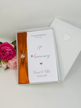 Load image into Gallery viewer, 8th Anniversary Card - Bronze 8 Year Eight Wedding Anniversary Luxury Greeting Card Personalised
