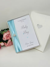 Load image into Gallery viewer, New Baby Boy Congratulations Card - Personalised Handmade Luxury Card
